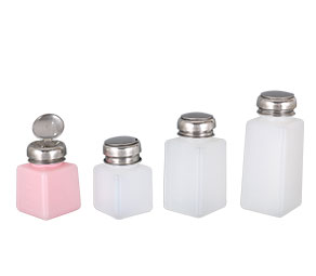 酒精瓶多用于皮革廠(chǎng)、鞋材、車(chē)間、實(shí)驗(yàn)室等擦洗溶劑的盛裝，使用，體積小，密封性好不易揮發(fā)，按壓頭設(shè)計(jì)可按量出液體,使用更加方便。